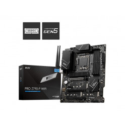 MSI PRO Z790-P WIFI, Socket 1700, Intel® Z790 (13/12th Gen CPU), CPU graphics, HDMI, DP, Dual 4xDDR5-7000, 3xPCIe X16 5.0, 6xSATA3, RAID, 4xM.2 4.0, 1xPCIe X1, ALC897 HDA 7.1, 2.5GbE LAN, WiFi6E/BT, 1xUSB-C 3.2Gen2x2, 2xUSB3.2Gen2(A+C), 6xUSB3.2, RGB Myst