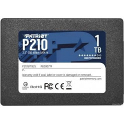 2.5- SSD 1.0TB Patriot P210, SATAIII, Sequential Read: 520MB/s, Sequential Write: 430MB/s, 4K Random Read: 50K IOPS, 4K Random Write: 50K IOPS, SMART, TRIM, 7mm, TBW: 480TB, SMI 2259XT Controller, 3D NAND TLC