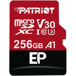 256GB microSD Class10 UHS-I A1 (V30) + SD adapter  Patriot EP Series microSD, Read: 90Mb/s, Write: 80Mb/s