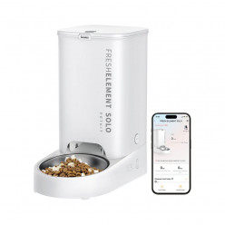 Petkit Fresh Element SOLO Smart Pet Feeder, Wi-Fi and Bluetooth connection, 304 stainless steel, Capacity: 3L, Normal dry food, freeze dried food, App control, Dual-power system, Size 316*167*296mm, white