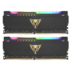 32GB (Kit of 2x16GB) RGB DDR4-3200  VIPER (by Patriot) STEEL Performance RGB Sync, Dual-Channel Kit, PC25600, CL18, 1.35V, Custom Design Aluminum HeatShiled, 5 Customizable Lightning Zones, Intel XMP 2.0 Support, Black w/ Golden Viper Logo