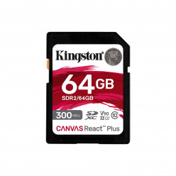 64GB SD Class10 UHS-II U3 (V90)  Kingston Canvas React Plus, Ultimate, Read: 300Mb/s, Write: 260Mb/s,  Capture 4K/8K Ultra-HD high-speed shots without dropping frames, Ultimate speeds to support professional camera use