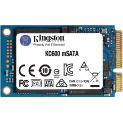 mSATA SSD 1.0TB  Kingston KC600, SATAIII,SeqReads:550 MB/s,SeqWrites:500 MB/s, Max Random 4k Read: 90000 IOPS/ Write: 80000 IOPS, 7mm, Controller SM2259, XTS-AES 256-bit encryption, 3D NAND TLC