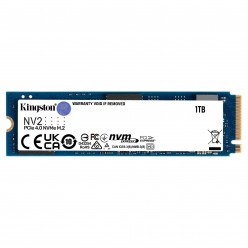 M.2 NVMe SSD 1.0TB Kingston NV2, Interface: PCIe4.0 x4 / NVMe1.3, M2 Type 2280 form factor, Sequential Reads 3500 MB/s, Sequential Writes 2100 MB/s, Phison E19T controller, TBW: 320TB, 3D QLC NAND flash