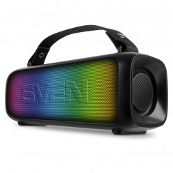 SVEN PS-235 Black, Bluetooth Portable Speaker, Dynamic switchable RGB backlight, 12W RMS, FM tuner, USB Type-C, TWS, built-in lithium battery - 1500 mAh, ability to control the tracks, AUX stereo input