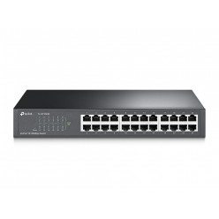 TP-LINK TL-SF1024D, 24-port 10/100M Switch, 24 10/100M RJ45 ports, 1U 13-inch rack-mountable steel case