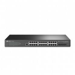 TP-LINK TL-SG3428X  24-Port Gigabit L2+ Managed Switch, 24-Port Gigabit L2+ Managed Switch with 4 10GE SFP+ Slots, 10G Lightning-Fast Uplink, STP/RSTP/MSTP, IGMP V1/V2/V3 Snooping, 802.1P Qos, Rate Limiting, Port Trunking, Port Mirroring, SNMP, RMON