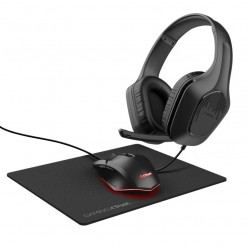 Trust Tridox 3-IN-1 GAMING BUNDLE GXT 790 - Zirox lightweight headset, Felox illuminated mouse, and mousepad, Black