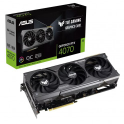 ASUS TUF Gaming GeForce RTX™ 4070 OC Edition 12GB GDDR6X 192bit, 2580/21000MHz, 1xHDMI, 3xDP, Triple Fan, PCI-E 4.0, 3-slot design, Larger Axial-tech fans, Dual Ball bearing, Military-grade 20K capacitors, Reverse Rotation, Vented Exoskeleton, Massive Hea