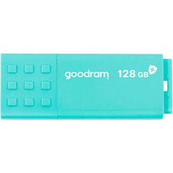 128GB USB3.0  Goodram UME3 Care Green, Plastic, Antibacterial Laboratory Certified, Anti-slip design (Read 60 MByte/s, Write 20 MByte/s)