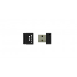 64GB USB2.0 Goodram UPI2 USB, Black, World’s smallest USB Flash drive (Read 20 MByte/s, Write 5 MByte/s)