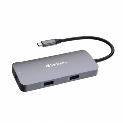 Verbatim 5-in-1 USB-C Pro Multiport Hub CMH-05, 2x USB-A 3.0, up to 5Gb/s, 1 x USB-C PD, up to 100W, HDMI up to 4K@60Hz, RJ45 Gigabit, USB 3.1-C cable 15cm, 83g