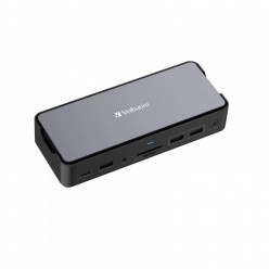 Verbatim 15-in-1 USB-C Pro Docking Station CDS-15S, 15 Port with SSD slot, 2 x HDMI, up to 8K@30Hz; 1 x DP, up to 8K@30Hz; 1 x RJ45, up to 1Gb/s; 1 x USB-A 3.1, up to 10Gb/s; 2 x USB-A 3.0, up to 5Gb/s; 1 x USB-A 2.0, up to 480Mb/s; 1 x USB-C 3.1, up to 1