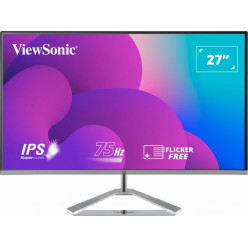 27.0- VIEWSONIC IPS LED VX2776-SMH Silver/Black Premium Design (4ms, 1000:1, 250cd, 1920 x 1080, 178°/178°, VGA, HDMI x 2, HDR10, SuperClear IPS, Audio Line-In/Out, Speakers 2 x 2W, VESA)