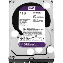 3.5- HDD 1.0TB  Western Digital WD10PURZ Caviar® Purple™, CMR Drive, IntelliPower, 64MB, SATAIII