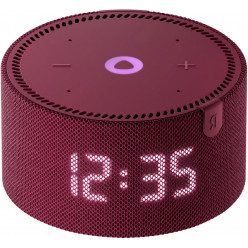 Smart Speaker (YNDX-00020R)  Yandex Station MINI (Clock) with Alisa, Red, Smart Home Control Center, No Hub Required, Wi-FI-AC + BT5.0, Alisa Assistant built-in, 10W, Sensor buttons, 4 Microphones, Audio Line-out