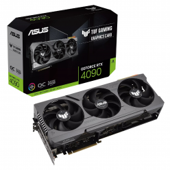 ASUS TUF Gaming GeForce RTX™ 4090 24GB OC Edition GDDR6X 384bit, 2595/21000MHz, 2xHDMI, 3xDP, Triple Fan, PCI-E 4.0, 3.65-slot design, Larger Axial-tech fans, Dual Ball bearing, Military-grade capacitors, Reverse Rotation, Heatsink,  Auto-Extreme,1x16pin