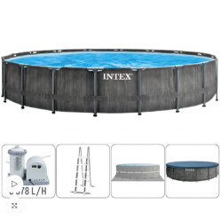 INTEX Бассейн GREYWOOD PRISM FRAME PREMIUM 549х122см, 24311Л, металлический каркас