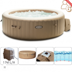 INTEX Надувной СПА джакузи “Bubble Massage” 216х71см, 1098Л, 6-местный