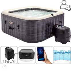 INTEX Надувной СПА джакузи “Greystone Deluxe” 211х211х71см, 795Л, 4-х местный
