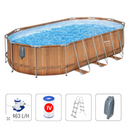 Bestway Бассейн Power Steel Oval 610х366х122 см, 20241Л, метал каркас