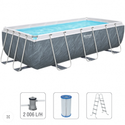 Bestway Бассейн Power Steel 412x201x122cm, 8124Л, метал каркас