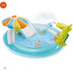 INTEX Надувной игровой центр “Крокодильчик” 201x170x84 см, 160л, до 54кг, 2+