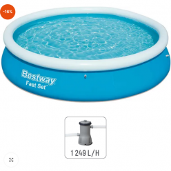 Bestway Надувной бассейн Fast Set с фильтрующим насосом, 366х76 см, 5 377Л