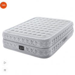 INTEX Надувная кровать “Velur Supreme” 152x203x51 см, встр.нас. 220В, до 272 кг