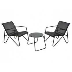 Комплект мебели металл 3ед: стол D47, H43cm, 2 кресла 59X75XH76cm