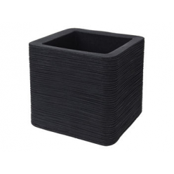 Вазон для цветов пластик "Куб" 30X30cm, H27cm, Черный