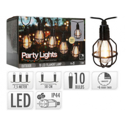 Гирлянда "Party Lights" Progarden 10LED, 7,5 м, D6,7см, с таймер