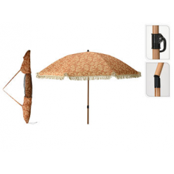 Зонт от солнца, D1.76м с гибкой ножкой, 8 спиц, жёлтый, с бахромой, с чехлом