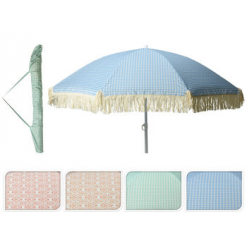 Зонт солнцезащитный D1,76м, с гибкой ножкой, 8 спиц, 4 цвета, с бахромой,чехол