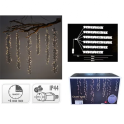 Огни новогодние "Каскад" 480LED 60/80/100/100/80/60, белый, 8режимов+таймер