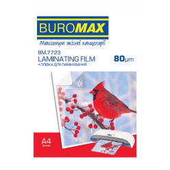 Pelicula  laminare A4/ 80MK 216X303 lucioasa Buromax 100buc ambalaj