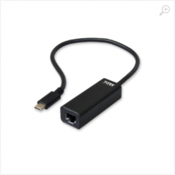 Adapter USB Type-C M to LAN RJ-45 F, 30cm, Port Designs 900126