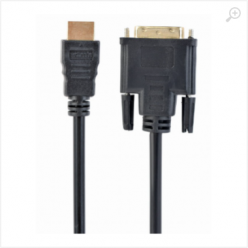 Cable HDMI to DVI  1.8m Cablexpert, male-male, GOLD, 18+1pin single-link, CC-HDMI-DVI-6