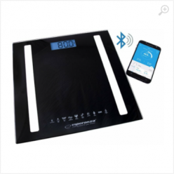 Bluetooth Scale Esperanza 8in1 EBS016K  Black, measurement:  body weight [kg], body fat content [%], water content in the body [%], muscle weight [kg], bone weight [kg], visceral fat index, body mass index (BMI), identification of the optimal calorie inta