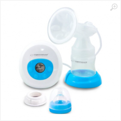 Breast Pump Electric Esperanza BEBITA ECM001B, pressure: 0.32 bar, 2 working modes: stimulation and suction, 9 suction levels, 5 stimulation levels, Big LCD display, Super quiet in working, 150ml milk bottle, Skin-friendly massage cushion, High efficiency