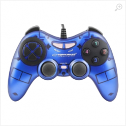 Gamepad Esperanza FIGHTER EGG105B  Blue, Vibration Game Pad, 16 buttons, 2 sticks, Ergonomic design, 2 modes (analog and digital), Soft sweat-resistant surface coating, PC Win 7,8,10 compatible, USB