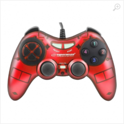 Gamepad Esperanza FIGHTER EGG105R  Red, Vibration Game Pad, 16 buttons, 2 sticks, Ergonomic design, 2 modes (analog and digital), Soft sweat-resistant surface coating, PC Win 7,8,10 compatible, USB