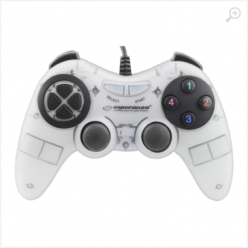 Gamepad Esperanza FIGHTER EGG105W  White, Vibration Game Pad, 16 buttons, 2 sticks, Ergonomic design, 2 modes (analog and digital), Soft sweat-resistant surface coating, PC Win 7,8,10 compatible, USB