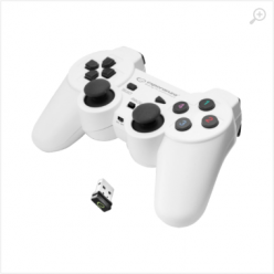 Gamepad Wireless Esperanza GLADIATOR EGG108W  White, vibration Game Pad, 16 buttons, 2 sticks, Ergonomic design, 2 modes (analog and digital), Soft sweat-resistant surface coating, PC Win 7,8,10 / PS3 compatible, USB