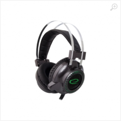 Headset Gaming Esperanza TOXIN EGH460, Green LED backlight, 1x mini jack 3.5mm + 1x USB 2.0, Drivers 40mm, Volume control, Cable length 2m, Weight 380g