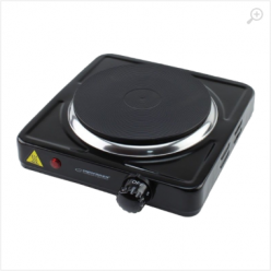 Electric Hot Plate Esperanza PINATUBO EKH002K Black, 1500W 5 temperature degrees thermostatic protection against overheating The indicator light (on / off) Heat-resistant surface materials