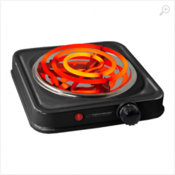 Electric Hot Plate Esperanza ETNA EKH012K (EKH001K), 1000W Black, 5 temperature degrees thermostatic protection against overheating The indicator light (on / off) Heat-resistant surface materials