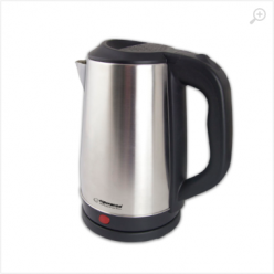 Kettle Esperanza TIBER EKK036X Inox Satin, 2200W, 2,5l, stainless steel, plastic, Auto shut-off after boiling, Boil dry safety cut-off, Concealed heating element, Powercord length: about 75 cm