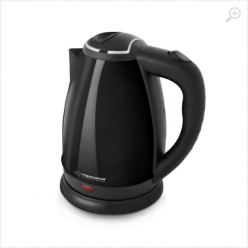 Kettle Esperanza VICTORIA EKK113K Black, 1800W, inox, 1.8 l, concealed heating element, 360° swivel base, auto shut-off after boiling