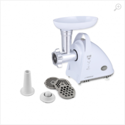 Meat Grinder Esperanza MEATLOAF EKM031, 2200W strong engine, Stainless steel knife, Metal spiral drive, 3 discs (2,7mm, 4mm, 8mm), Forward and reverse function, Nozzle for making sausages, Nozzle for making kebbe,  Product size: 32 * 15,8 * 30,3 cm, Net w